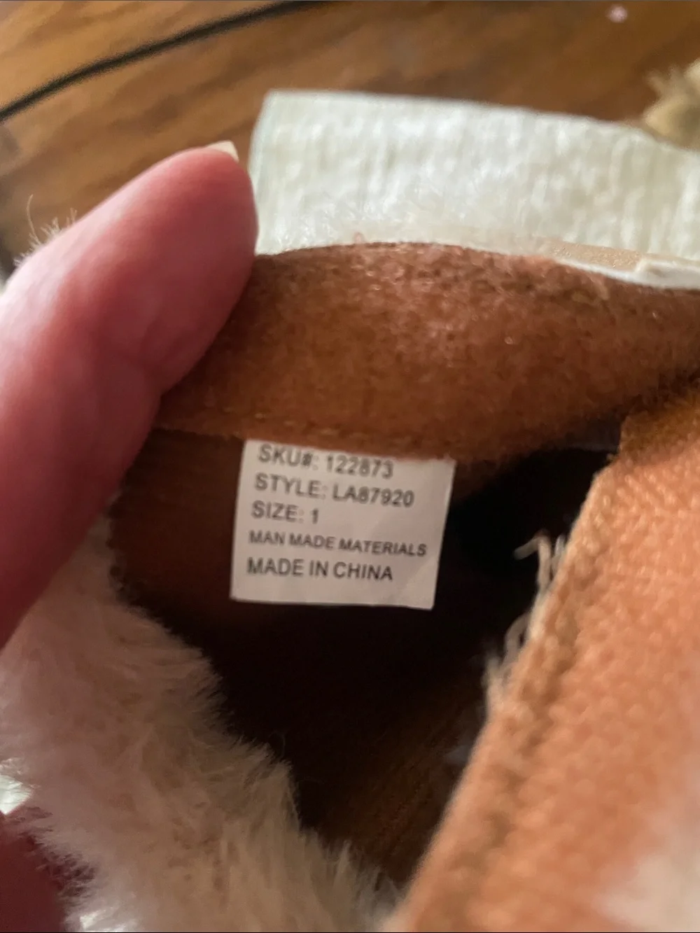Faux Fur Trim Baby Booties - Beige Sparkle Laura Ashley  size 1